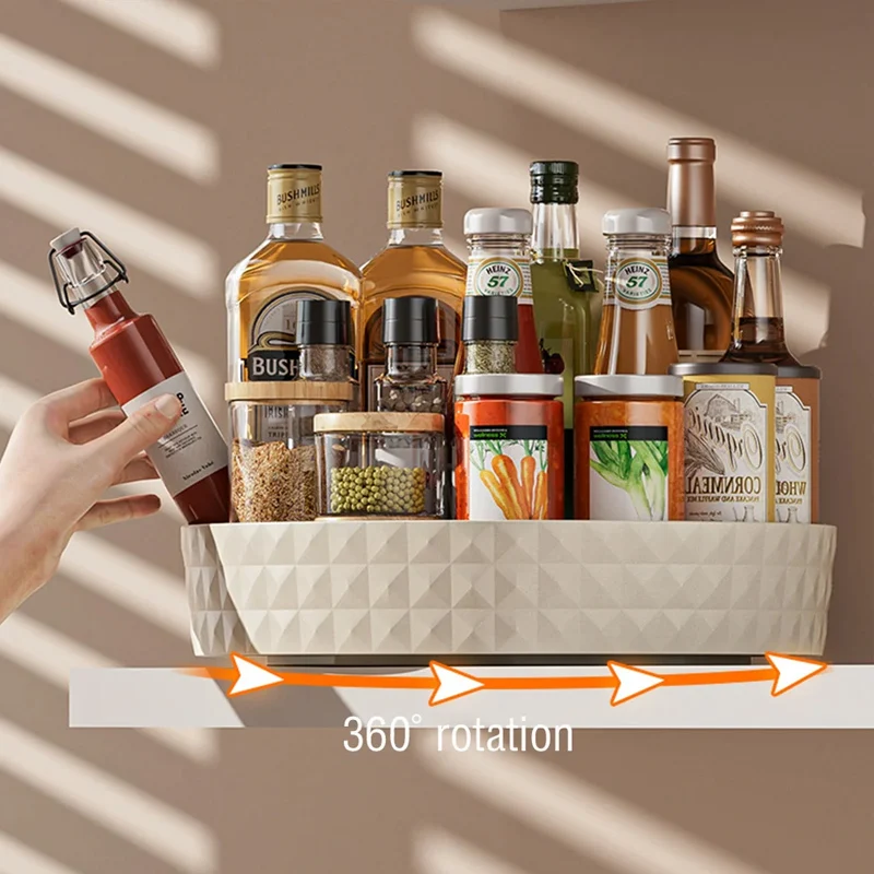 1Pc Kitchen Storage Spice Rack 360 Degree Rotating Cabinet Storage Rack Tray Cosmetic Storage Rack Non-slip Spice Round Rack 1Pc Kitchen Storage Spice Rack 360 Degree Rotating Cabinet Storage Rack Tray Cosmetic Storage Rack Non-slip Spice Round Rack