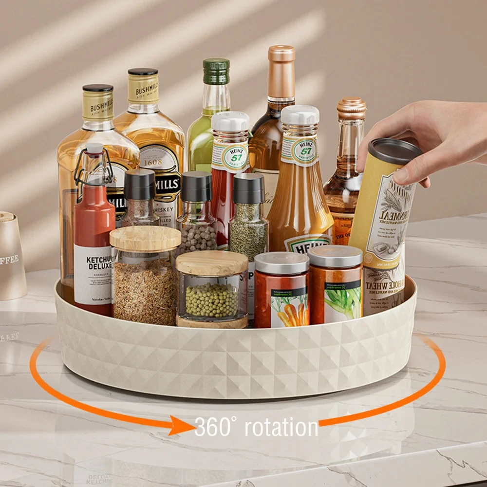 1Pc Kitchen Storage Spice Rack 360 Degree Rotating Cabinet Storage Rack Tray Cosmetic Storage Rack Non-slip Spice Round Rack 1Pc Kitchen Storage Spice Rack 360 Degree Rotating Cabinet Storage Rack Tray Cosmetic Storage Rack Non-slip Spice Round Rack