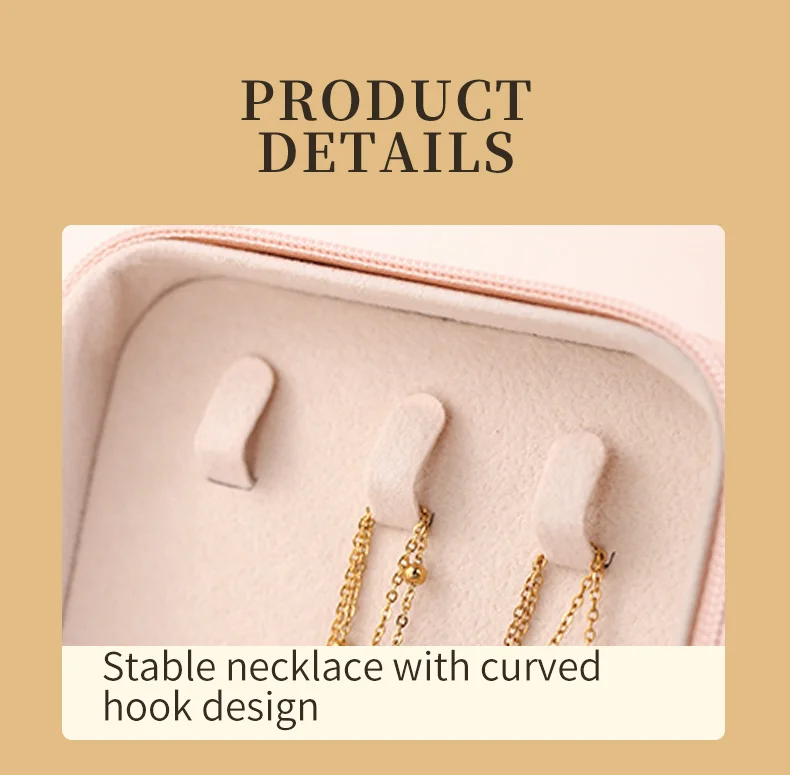 Wunionup Portable Mini Jewelry Travel Case PU Leather Organizer Box Jewelry Storage Holder for Girls Womens Earring, Necklace