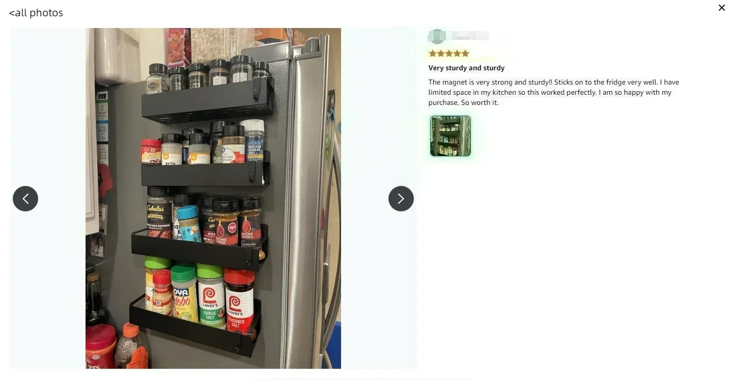 1-4 Pcs Metal Magnetic Spice Rack for Refrigerator Strong Magnet Organizer Shelves Black Spice Storage for Oven Washer and Dryer
