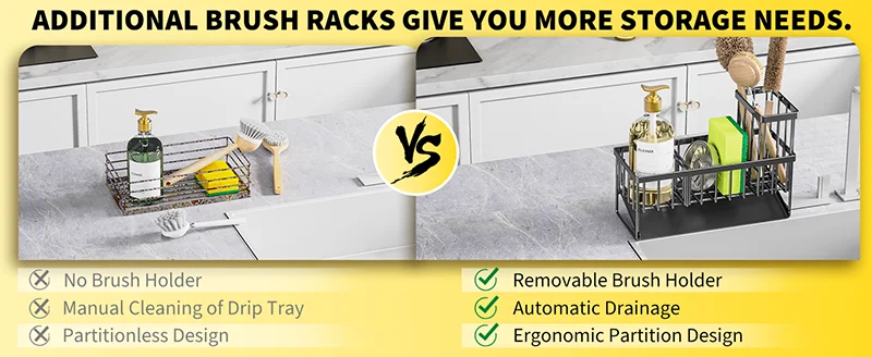 Sink Caddy Sponge Holder Sink Basket Brush Holder Dish Cloth Hanger Soap Rack Sink Stopper Holder Sponge For Kitchen