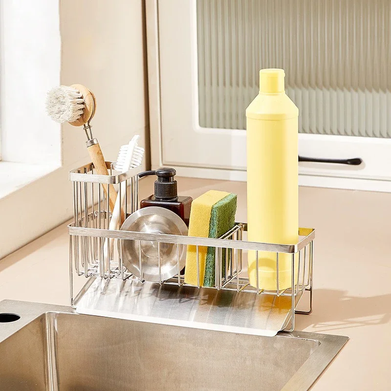 Sink Caddy Sponge Holder Sink Basket Brush Holder Dish Cloth Hanger Soap Rack Sink Stopper Holder Sponge For Kitchen Sink Caddy Sponge Holder Sink Basket Brush Holder Dish Cloth Hanger Soap Rack Sink Stopper Holder Sponge For Kitchen