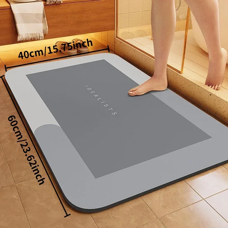 Fast Drying Diatomaceous Earth Bath Mat Non Slip Soft Absorbent Floor Pad for Shower Laundry Bedroom Kitchen RV Bathroom Rug Pad