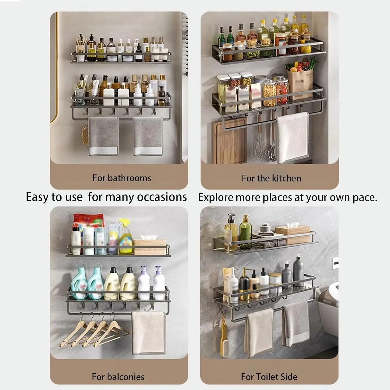 Shower Shelf No Drill Wall Mount with Removable Hook Self-Adhesive Quick Drain Shelf for Bathroom and Kitchen Bathroom Shelf Shower Shelf No Drill Wall Mount with Removable Hook Self-Adhesive Quick Drain Shelf for Bathroom and Kitchen Bathroom Shelf