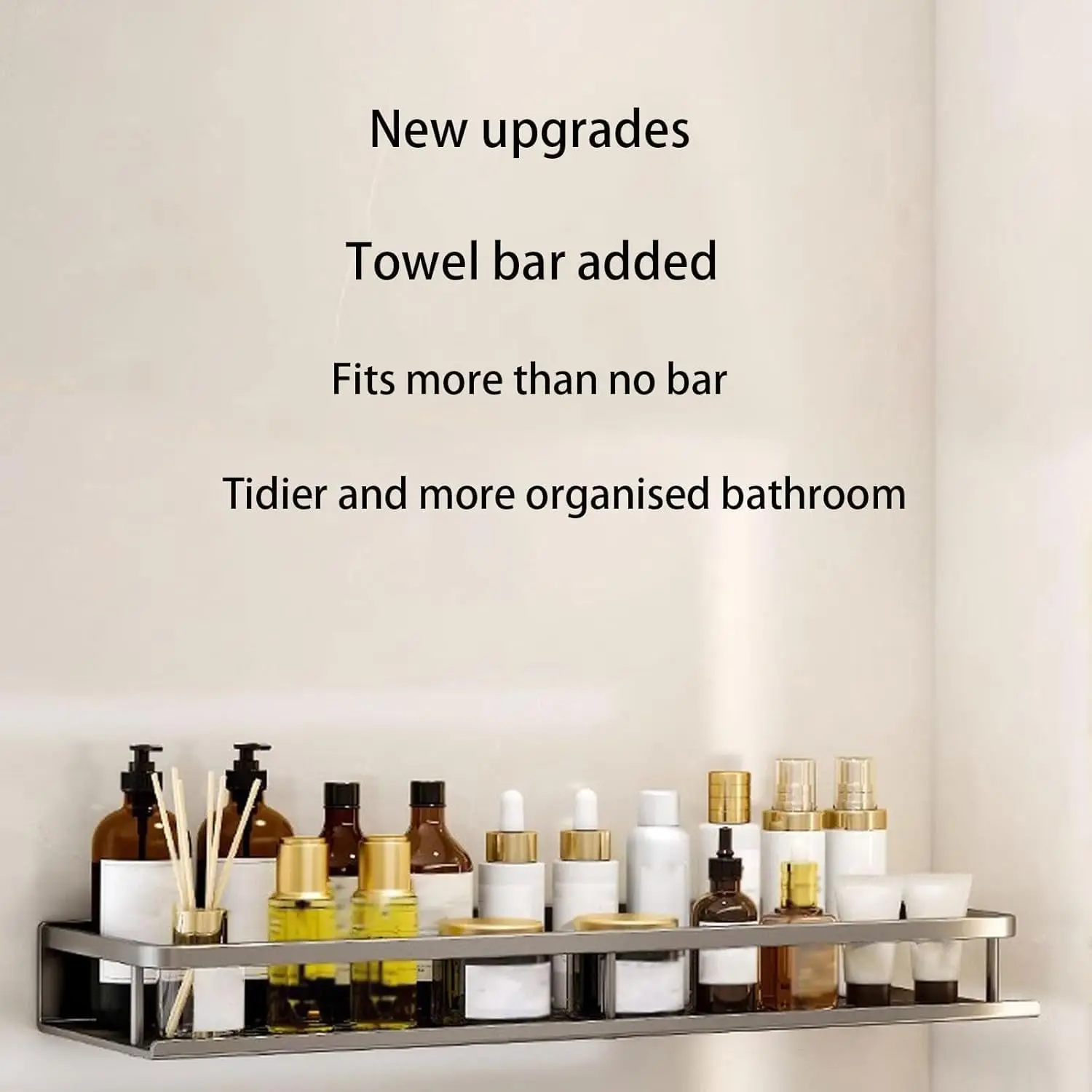 Shower Shelf No Drill Wall Mount with Removable Hook Self-Adhesive Quick Drain Shelf for Bathroom and Kitchen Bathroom Shelf Shower Shelf No Drill Wall Mount with Removable Hook Self-Adhesive Quick Drain Shelf for Bathroom and Kitchen Bathroom Shelf