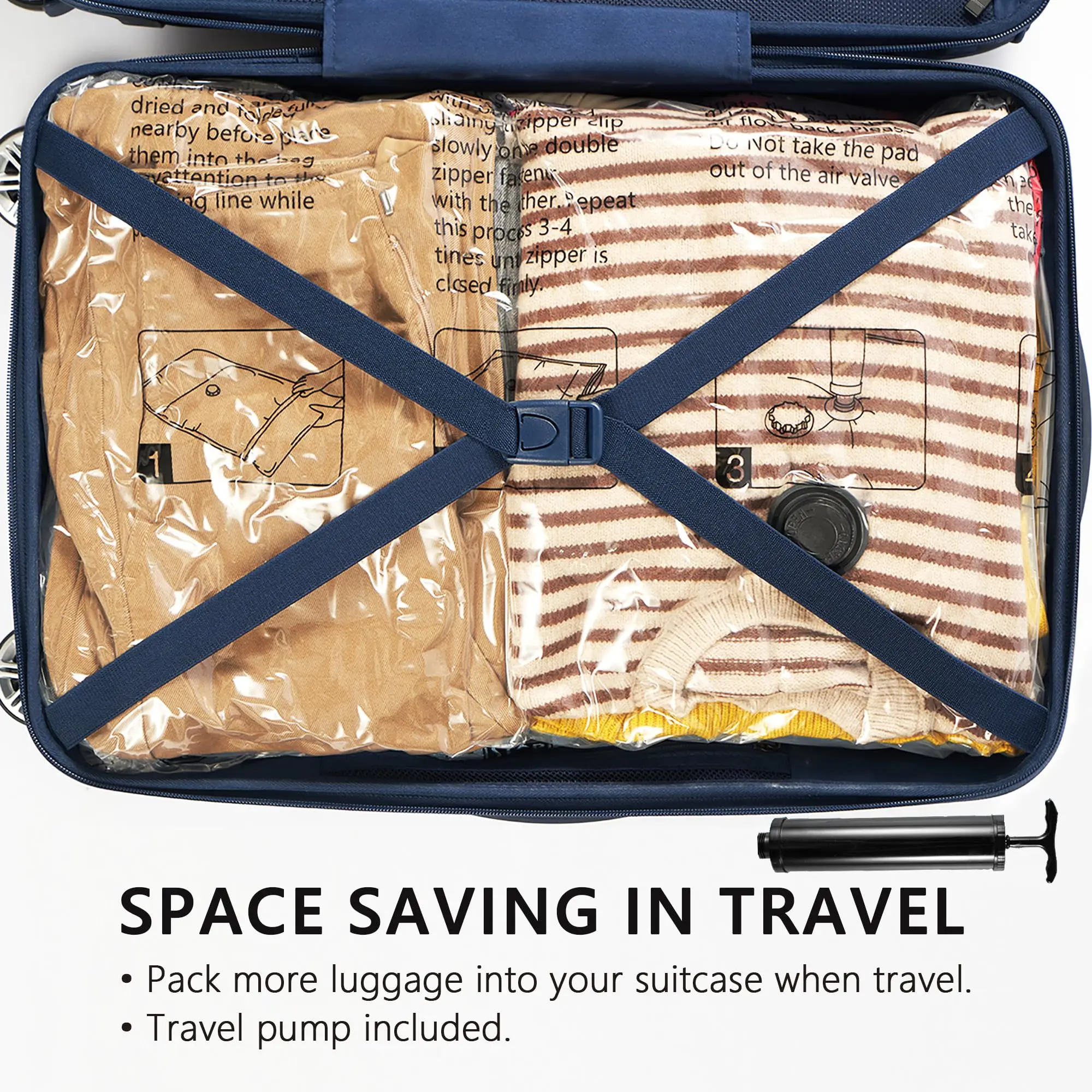 Vacuum Storage Bags, Space Saver Bags for Comforters Blankets Organizer for Clothes Hand Pump Not Included Wardrobe Organisers Vacuum Storage Bags, Space Saver Bags for Comforters Blankets Organizer for Clothes Hand Pump Not Included Wardrobe Organisers