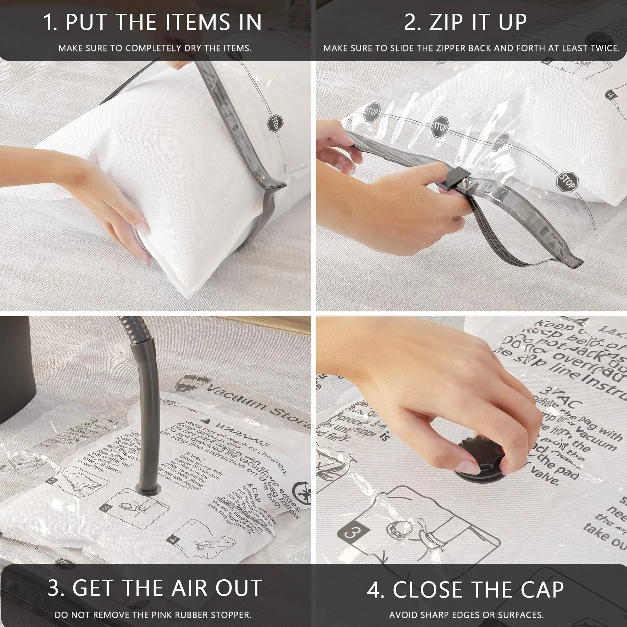 Vacuum Storage Bags, Space Saver Bags for Comforters Blankets Organizer for Clothes Hand Pump Not Included Wardrobe Organisers Vacuum Storage Bags, Space Saver Bags for Comforters Blankets Organizer for Clothes Hand Pump Not Included Wardrobe Organisers