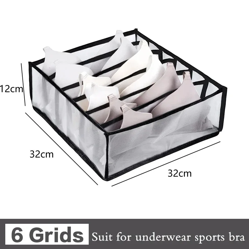 1/2/4PCS Foldable Wardrobe Divider Mesh Drawer Organizer Hard Frame Storage Box For Underwear Socks Bras Jeans Black 1/2/4PCS Foldable Wardrobe Divider Mesh Drawer Organizer Hard Frame Storage Box For Underwear Socks Bras Jeans Black