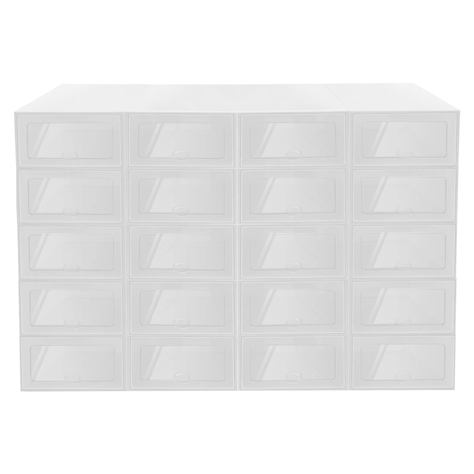 20Pcs Stackable Shoe Storage Box, Foldable Plastic Shoe Organizer with Transparent Door, Dustproof Container for Closet 20Pcs Stackable Shoe Storage Box, Foldable Plastic Shoe Organizer with Transparent Door, Dustproof Container for Closet