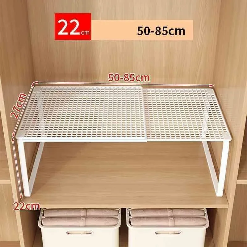 Expandable Closet Shelf Organizer Telescopic Wardrobe Storage Rack No Drill Adjustable Divider for Clothes Shoes Cabinets Home Expandable Closet Shelf Organizer Telescopic Wardrobe Storage Rack No Drill Adjustable Divider for Clothes Shoes Cabinets Home