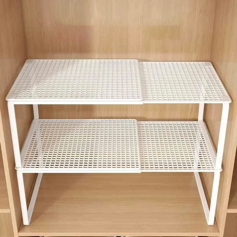 Expandable Closet Shelf Organizer Telescopic Wardrobe Storage Rack No Drill Adjustable Divider for Clothes Shoes Cabinets Home Expandable Closet Shelf Organizer Telescopic Wardrobe Storage Rack No Drill Adjustable Divider for Clothes Shoes Cabinets Home