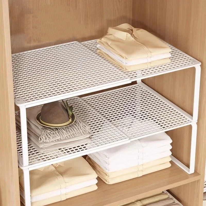 Expandable Closet Shelf Organizer Telescopic Wardrobe Storage Rack No Drill Adjustable Divider for Clothes Shoes Cabinets Home Expandable Closet Shelf Organizer Telescopic Wardrobe Storage Rack No Drill Adjustable Divider for Clothes Shoes Cabinets Home