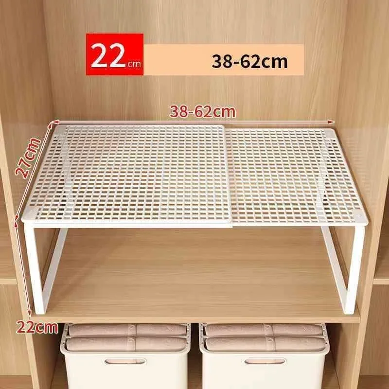 Expandable Closet Shelf Organizer Telescopic Wardrobe Storage Rack No Drill Adjustable Divider for Clothes Shoes Cabinets Home Expandable Closet Shelf Organizer Telescopic Wardrobe Storage Rack No Drill Adjustable Divider for Clothes Shoes Cabinets Home