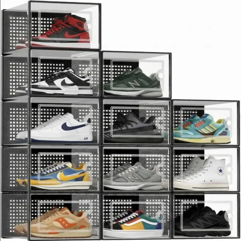Stackable Shoe Storage Boxes, Clear Plastic Shoe Organizer Containers with Front Opening Door, Dust‑Proof Foldable Sneaker Storage Bins, Space‑Saving Shoe Display Case for Closet, Bedroom, Hallway Stackable Shoe Storage Boxes, Clear Plastic Shoe Organizer Containers with Front Opening Door, Dust‑Proof Foldable Sneaker Storage Bins, Space‑Saving Shoe Display Case for Closet, Bedroom, Hallway