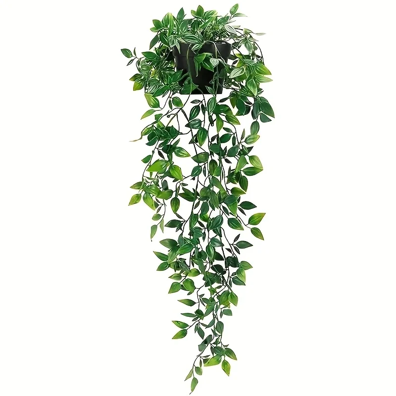 Artificial Hanging Plants, Eucalyptus Leaf Vine Fake Potted Plant Set, for Indoor and Outdoor Wall and Home Decoration
