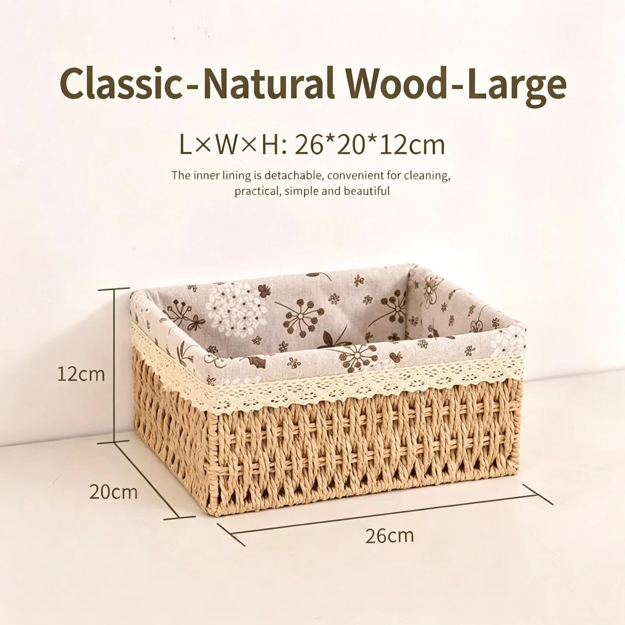 Rattan Storage Basket Desktop Organizer Box Remote Control Snack Storage Bin Bedside Table Coffee Table Decorative Organizer