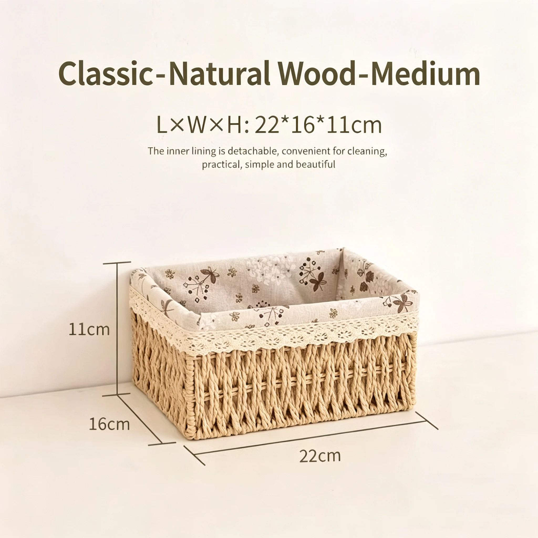 Rattan Storage Basket Desktop Organizer Box Remote Control Snack Storage Bin Bedside Table Coffee Table Decorative Organizer