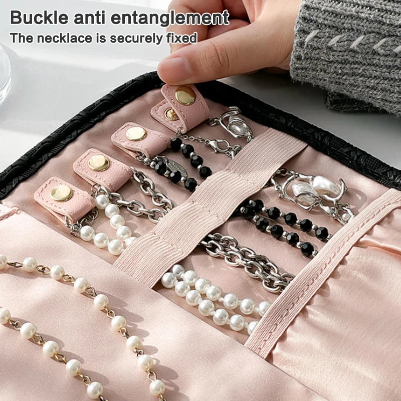 Foldable Jewelry Case Roll Travel Jewelry Organizer Portable For Journey Earrings Rings Necklaces Brooches Storage Bag Foldable Jewelry Case Roll Travel Jewelry Organizer Portable For Journey Earrings Rings Necklaces Brooches Storage Bag
