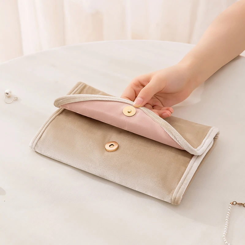 Foldable Jewelry Case Roll Travel Jewelry Organizer Portable For Journey Earrings Rings Necklaces Brooches Storage Bag Foldable Jewelry Case Roll Travel Jewelry Organizer Portable For Journey Earrings Rings Necklaces Brooches Storage Bag