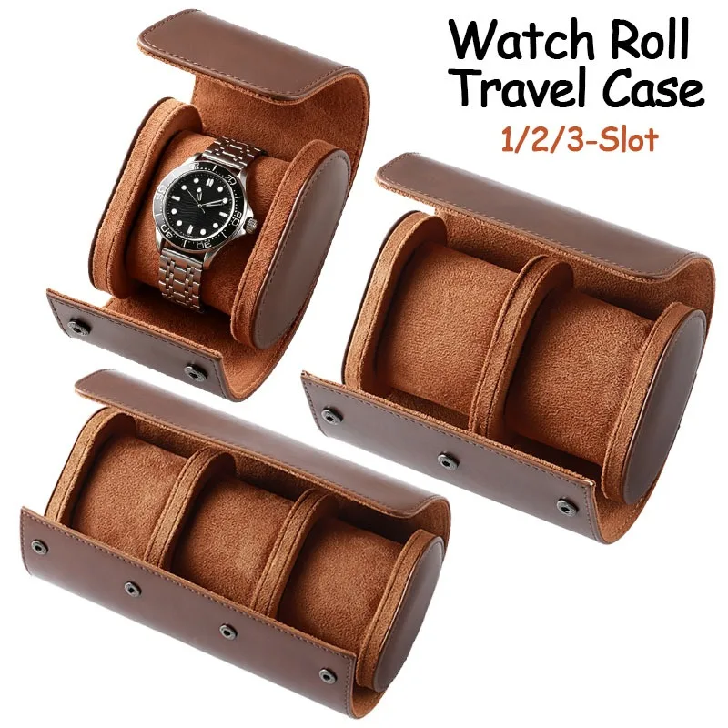 1/2/3 Slots Watch Roll Travel Case Portable Watch Storage Organizer Soft Suede Lining Anti-Scratch Watch Holder Box Display Bag 1/2/3 Slots Watch Roll Travel Case Portable Watch Storage Organizer Soft Suede Lining Anti-Scratch Watch Holder Box Display Bag