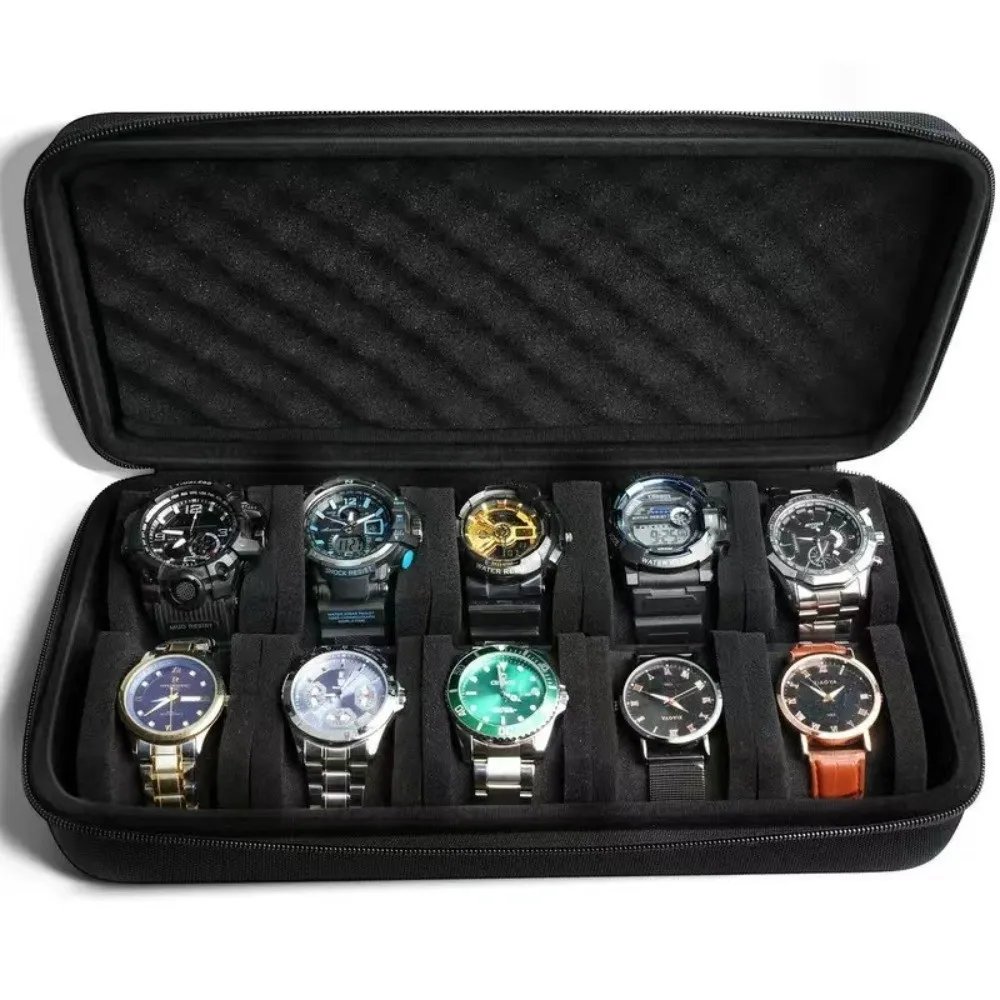 Portable 6/8/10/12/15 Slots Watch Box EVA Shockproof Watch Display Holder Hard Drop-resistant Watch Storage Box Home Use Portable 6/8/10/12/15 Slots Watch Box EVA Shockproof Watch Display Holder Hard Drop-resistant Watch Storage Box Home Use