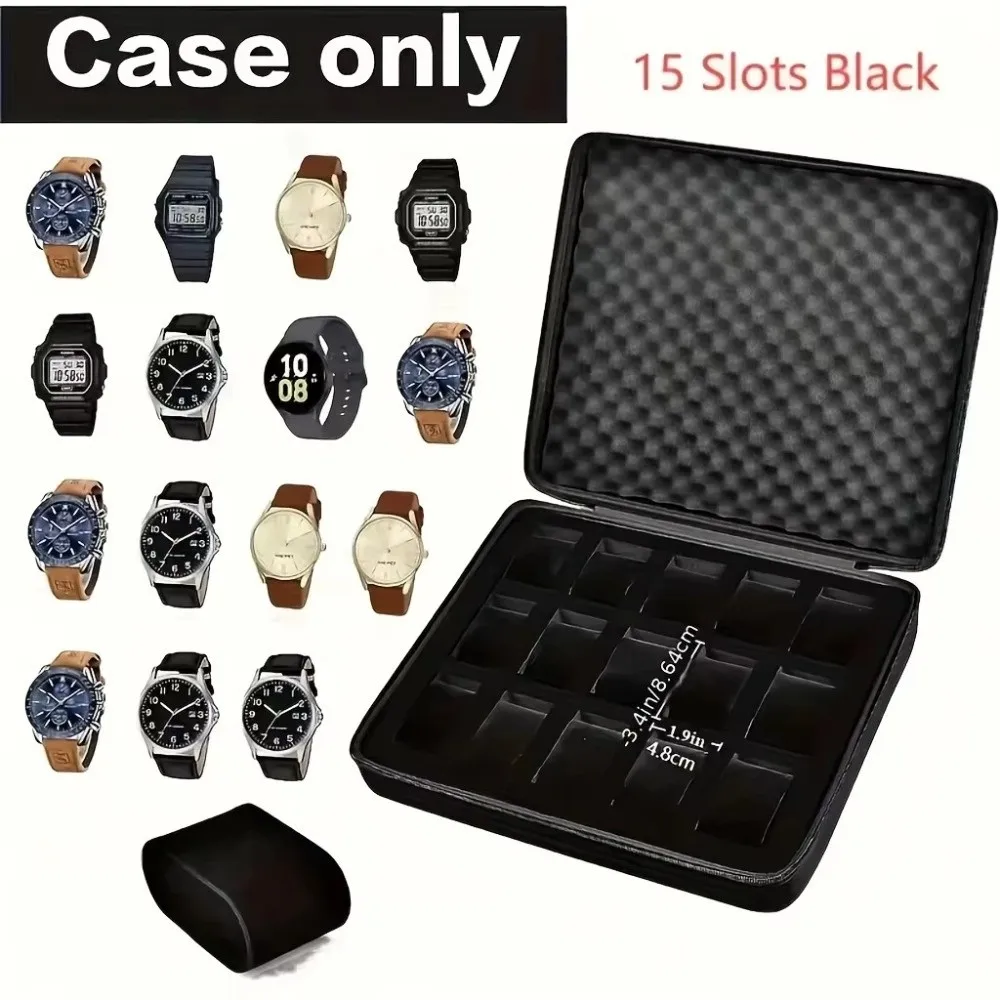 Portable 6/8/10/12/15 Slots Watch Box EVA Shockproof Watch Display Holder Hard Drop-resistant Watch Storage Box Home Use Portable 6/8/10/12/15 Slots Watch Box EVA Shockproof Watch Display Holder Hard Drop-resistant Watch Storage Box Home Use