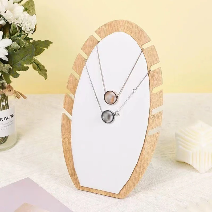 1pc Bamboo Wood Jewelry Display Stand Detachable Bracelet Necklace Pendant Stotage Rack Holder Display Board Jewellry Props