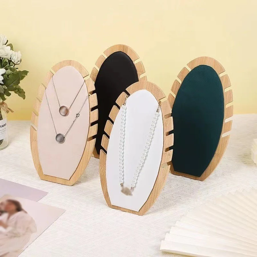 1pc Bamboo Wood Jewelry Display Stand Detachable Bracelet Necklace Pendant Stotage Rack Holder Display Board Jewellry Props