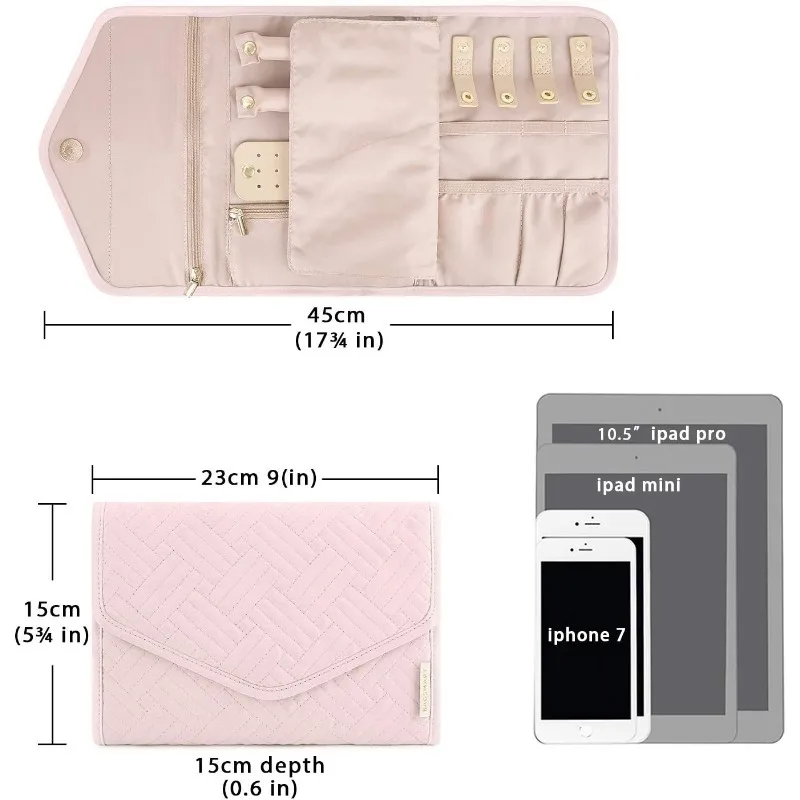 Roll Foldable Jewelry Case Travel Jewelry Organizer Portable for Journey Earrings Rings Diamond Necklaces Brooches Storage Bag Roll Foldable Jewelry Case Travel Jewelry Organizer Portable for Journey Earrings Rings Diamond Necklaces Brooches Storage Bag