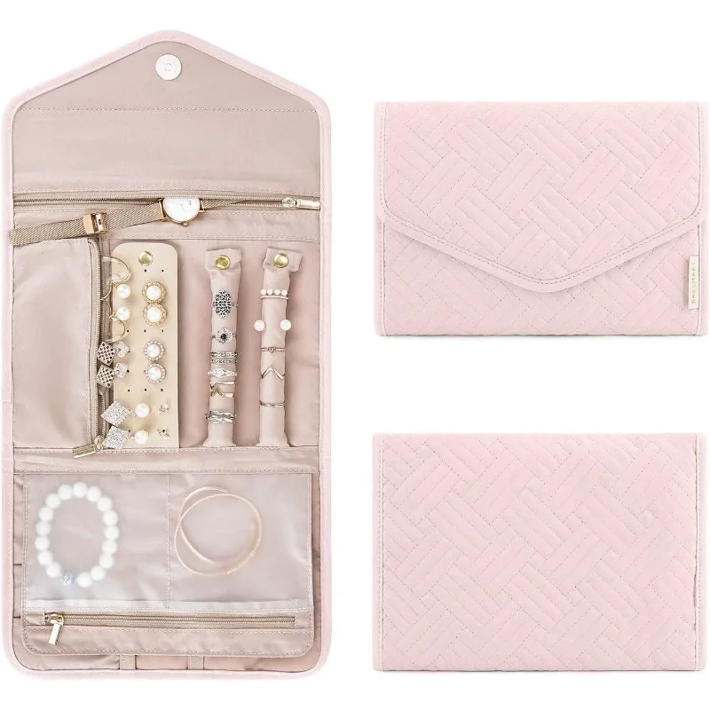 Roll Foldable Jewelry Case Travel Jewelry Organizer Portable for Journey Earrings Rings Diamond Necklaces Brooches Storage Bag Roll Foldable Jewelry Case Travel Jewelry Organizer Portable for Journey Earrings Rings Diamond Necklaces Brooches Storage Bag