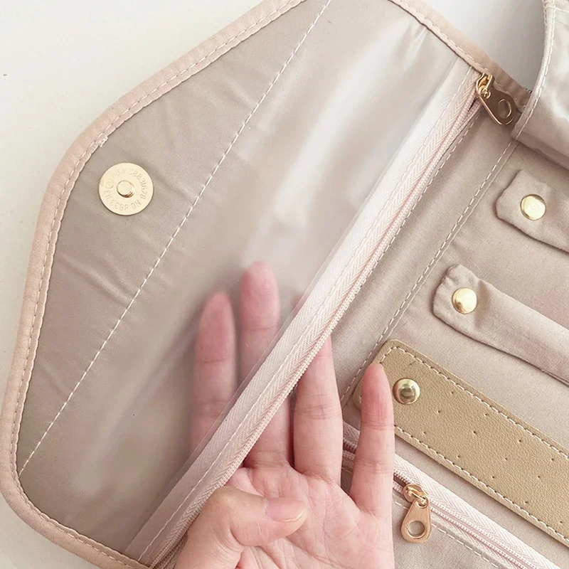 Roll Foldable Jewelry Case Travel Jewelry Organizer Portable for Journey Earrings Rings Diamond Necklaces Brooches Storage Bag Roll Foldable Jewelry Case Travel Jewelry Organizer Portable for Journey Earrings Rings Diamond Necklaces Brooches Storage Bag