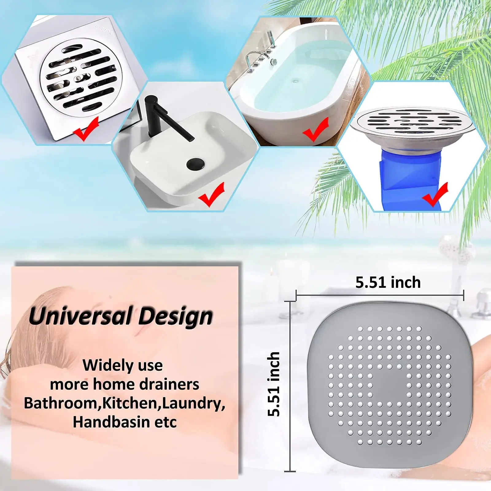 Plug Stopper Kitchen Sewer Silicone Bathroom Floor Bathtub WaterFilter Home Accessories shower drain hair catcher sink strainer Plug Stopper Kitchen Sewer Silicone Bathroom Floor Bathtub WaterFilter Home Accessories shower drain hair catcher sink strainer