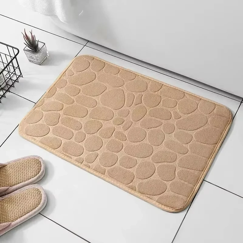 1PC Memory Foam Velvet Carpet Embossed Non-Slip Mat for Bathroom Living Room Cobblestone Floor Home Decorative Rug 1PC Memory Foam Velvet Carpet Embossed Non-Slip Mat for Bathroom Living Room Cobblestone Floor Home Decorative Rug