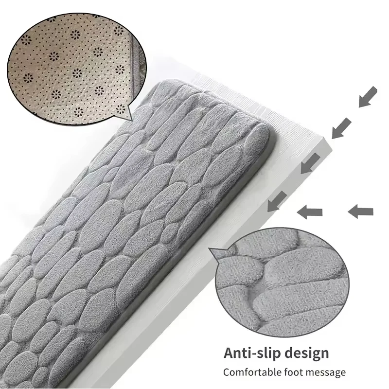 1PC Memory Foam Velvet Carpet Embossed Non-Slip Mat for Bathroom Living Room Cobblestone Floor Home Decorative Rug 1PC Memory Foam Velvet Carpet Embossed Non-Slip Mat for Bathroom Living Room Cobblestone Floor Home Decorative Rug