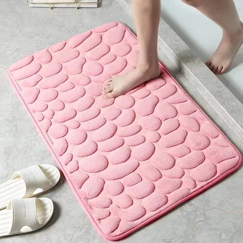 1PC Memory Foam Velvet Carpet Embossed Non-Slip Mat for Bathroom Living Room Cobblestone Floor Home Decorative Rug 1PC Memory Foam Velvet Carpet Embossed Non-Slip Mat for Bathroom Living Room Cobblestone Floor Home Decorative Rug