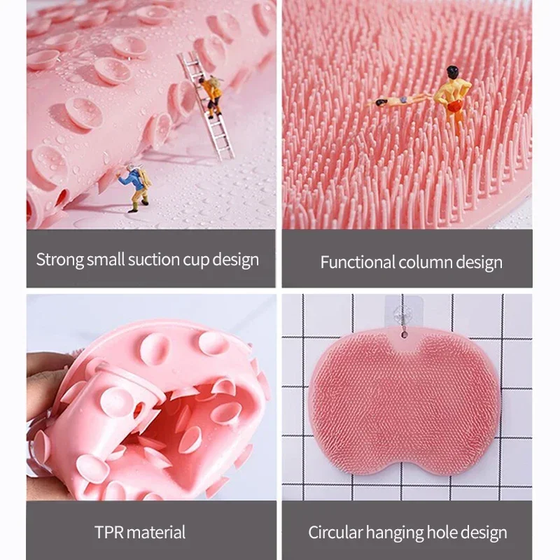 Exfoliating Brush for Feet Foot Wash Mat Brush Body Wash Scrubber in Shower Silicone Bath Massage Mat Back Brush Wall Mounted Exfoliating Brush for Feet Foot Wash Mat Brush Body Wash Scrubber in Shower Silicone Bath Massage Mat Back Brush Wall Mounted
