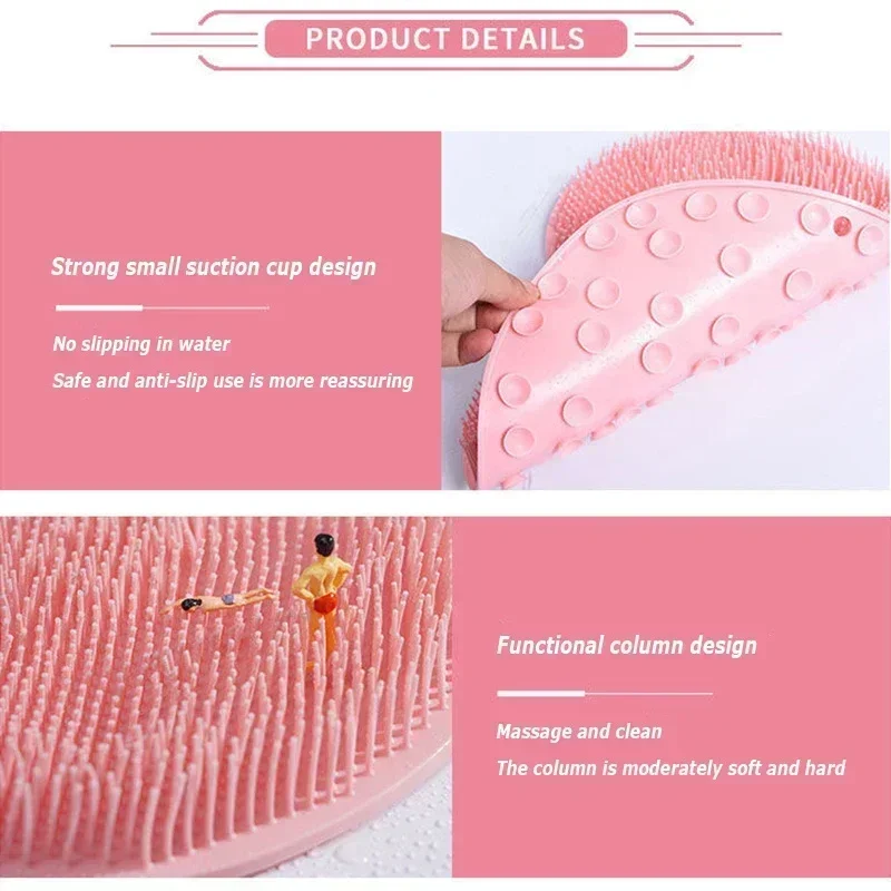 Exfoliating Brush for Feet Foot Wash Mat Brush Body Wash Scrubber in Shower Silicone Bath Massage Mat Back Brush Wall Mounted Exfoliating Brush for Feet Foot Wash Mat Brush Body Wash Scrubber in Shower Silicone Bath Massage Mat Back Brush Wall Mounted