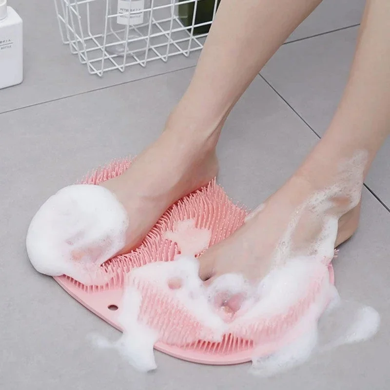 Exfoliating Brush for Feet Foot Wash Mat Brush Body Wash Scrubber in Shower Silicone Bath Massage Mat Back Brush Wall Mounted Exfoliating Brush for Feet Foot Wash Mat Brush Body Wash Scrubber in Shower Silicone Bath Massage Mat Back Brush Wall Mounted