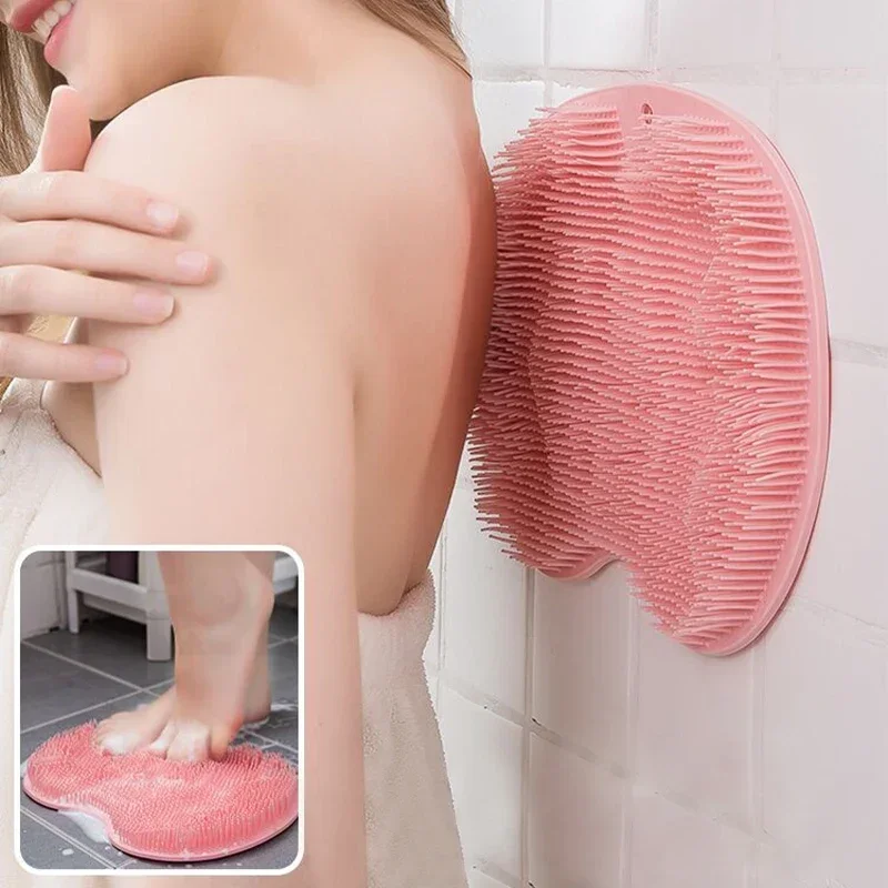 Exfoliating Brush for Feet Foot Wash Mat Brush Body Wash Scrubber in Shower Silicone Bath Massage Mat Back Brush Wall Mounted Exfoliating Brush for Feet Foot Wash Mat Brush Body Wash Scrubber in Shower Silicone Bath Massage Mat Back Brush Wall Mounted