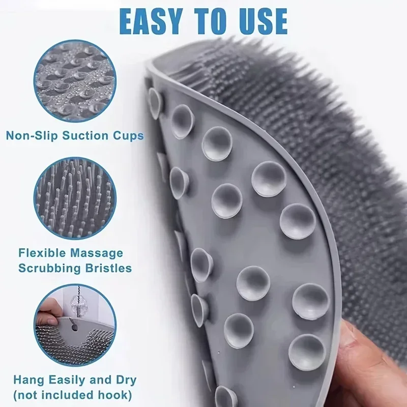 Exfoliating Brush for Feet Foot Wash Mat Brush Body Wash Scrubber in Shower Silicone Bath Massage Mat Back Brush Wall Mounted Exfoliating Brush for Feet Foot Wash Mat Brush Body Wash Scrubber in Shower Silicone Bath Massage Mat Back Brush Wall Mounted