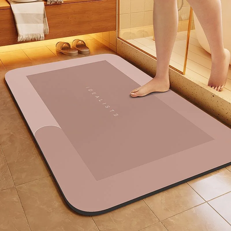 ANTI SLIP QUICK DRY ABSORBENT BATH MAT, DIRT RESISTANT DOOR MAT FOR BATHROOM ENTRANCE, SIMPLE STYLE BATHROOM FLOOR MAT
