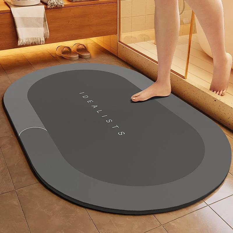 ANTI SLIP QUICK DRY ABSORBENT BATH MAT, DIRT RESISTANT DOOR MAT FOR BATHROOM ENTRANCE, SIMPLE STYLE BATHROOM FLOOR MAT