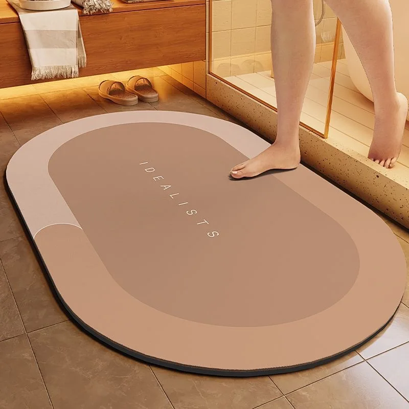 ANTI SLIP QUICK DRY ABSORBENT BATH MAT, DIRT RESISTANT DOOR MAT FOR BATHROOM ENTRANCE, SIMPLE STYLE BATHROOM FLOOR MAT