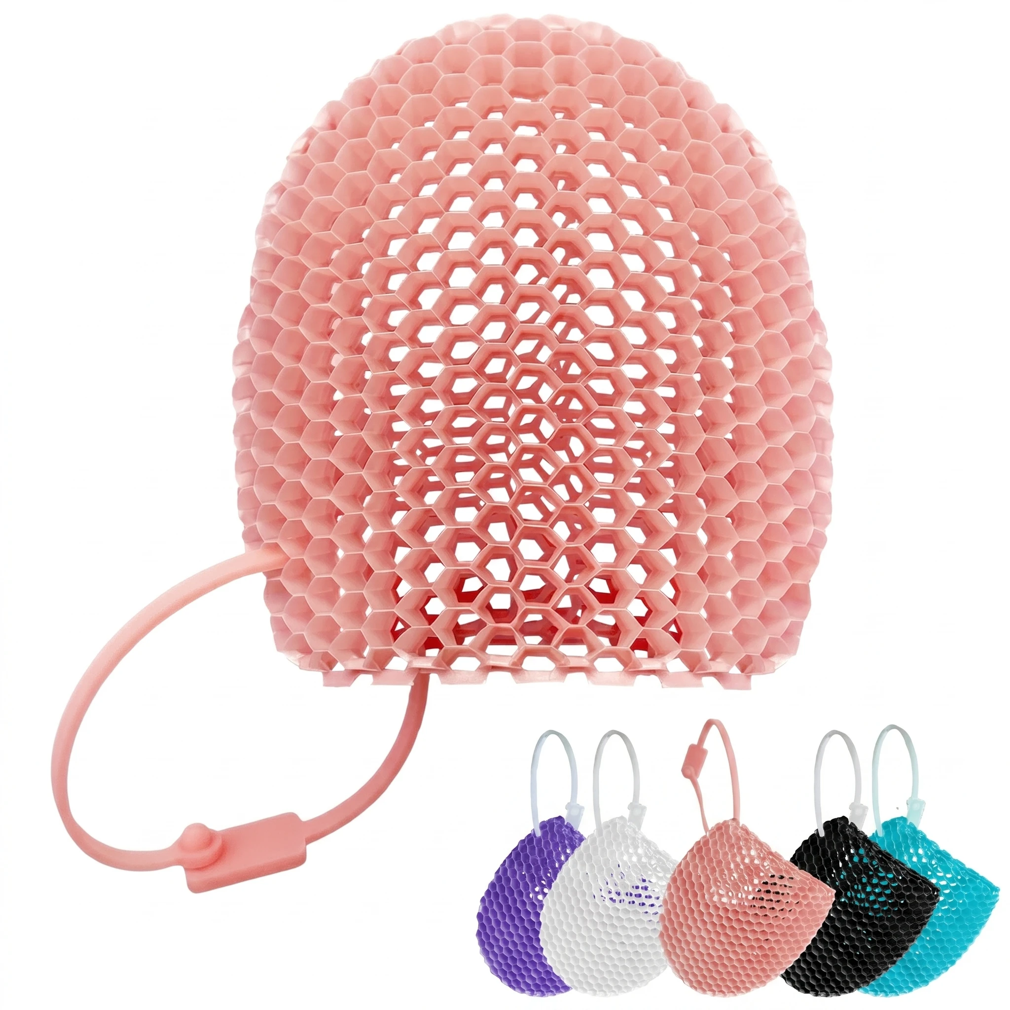 Honeycomb Exfoliating Shower Finger Caps, available in multiple colors, cleanses the skin and is safe, breathable and odorless. Honeycomb Exfoliating Shower Finger Caps, available in multiple colors, cleanses the skin and is safe, breathable and odorless.