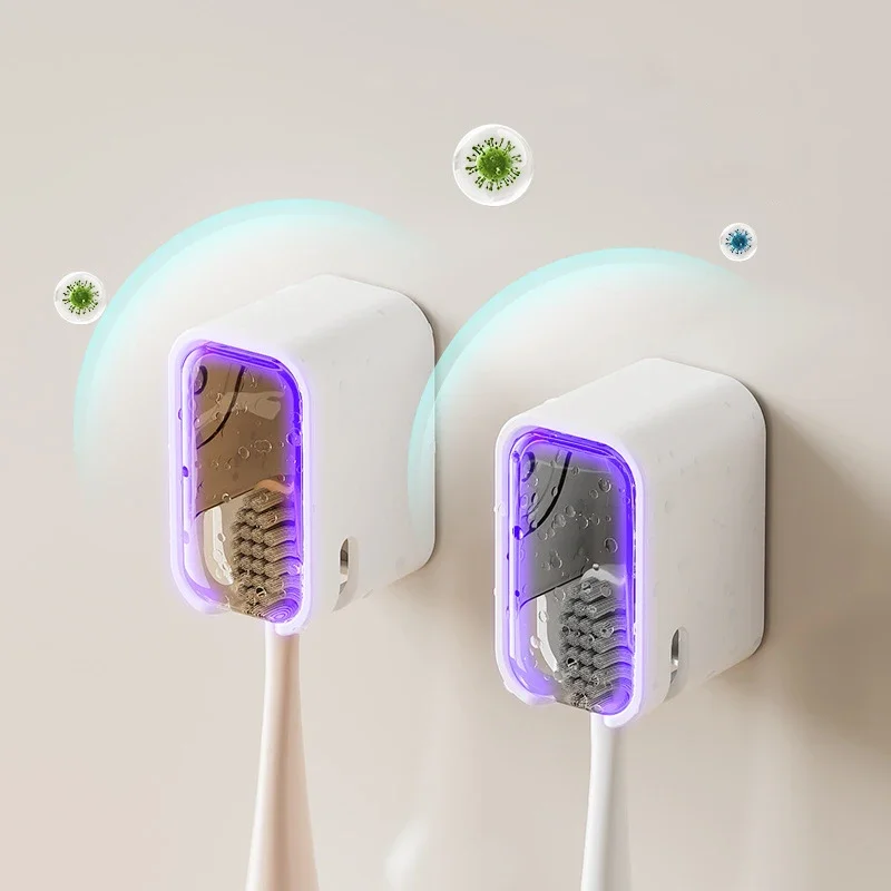Punch-Free Wall Mounted Toothbrush Holder Bathroom Electric Toothbrush & Mouthwash Cup Storage Organizer