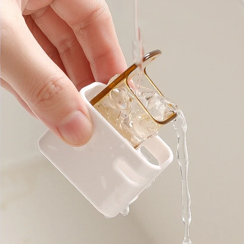 Punch-Free Wall Mounted Toothbrush Holder Bathroom Electric Toothbrush & Mouthwash Cup Storage Organizer