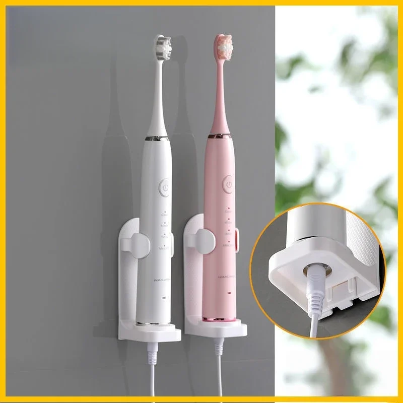 Adjustable Silicone Electric Toothbrush Holder, Non-Slip Wall Mount Toothbrush Base Rack, Fits 99% Electric Toothbrush Models