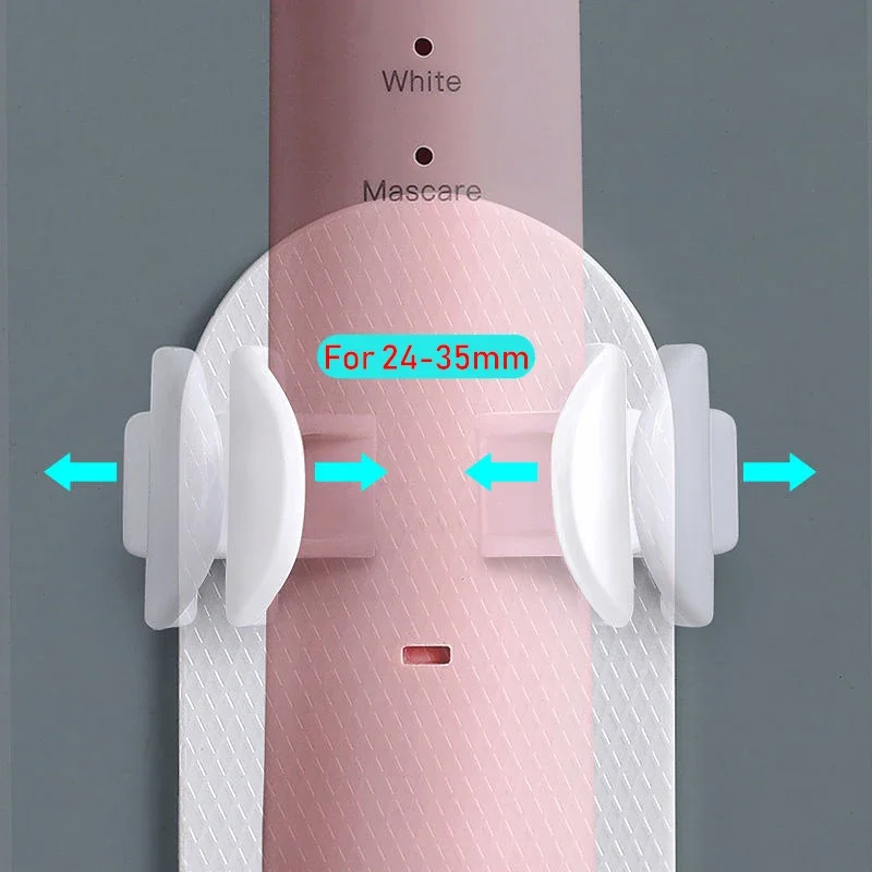 Adjustable Silicone Electric Toothbrush Holder, Non-Slip Wall Mount Toothbrush Base Rack, Fits 99% Electric Toothbrush Models
