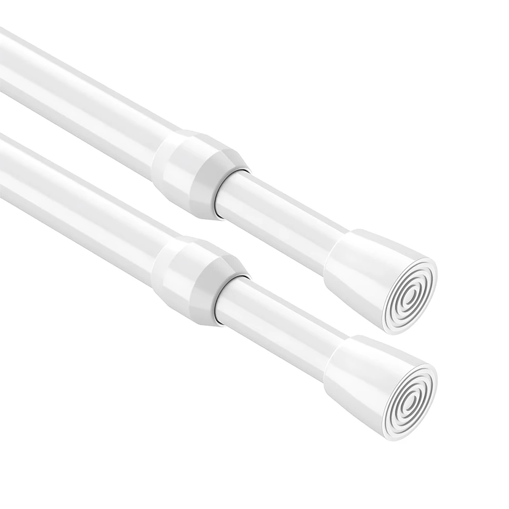 40-280cm Adjustable Curtain Rod Spring Loaded Extendable Telescopic Poles for Bathroom Bar Shower No Drilling Hanging Rods