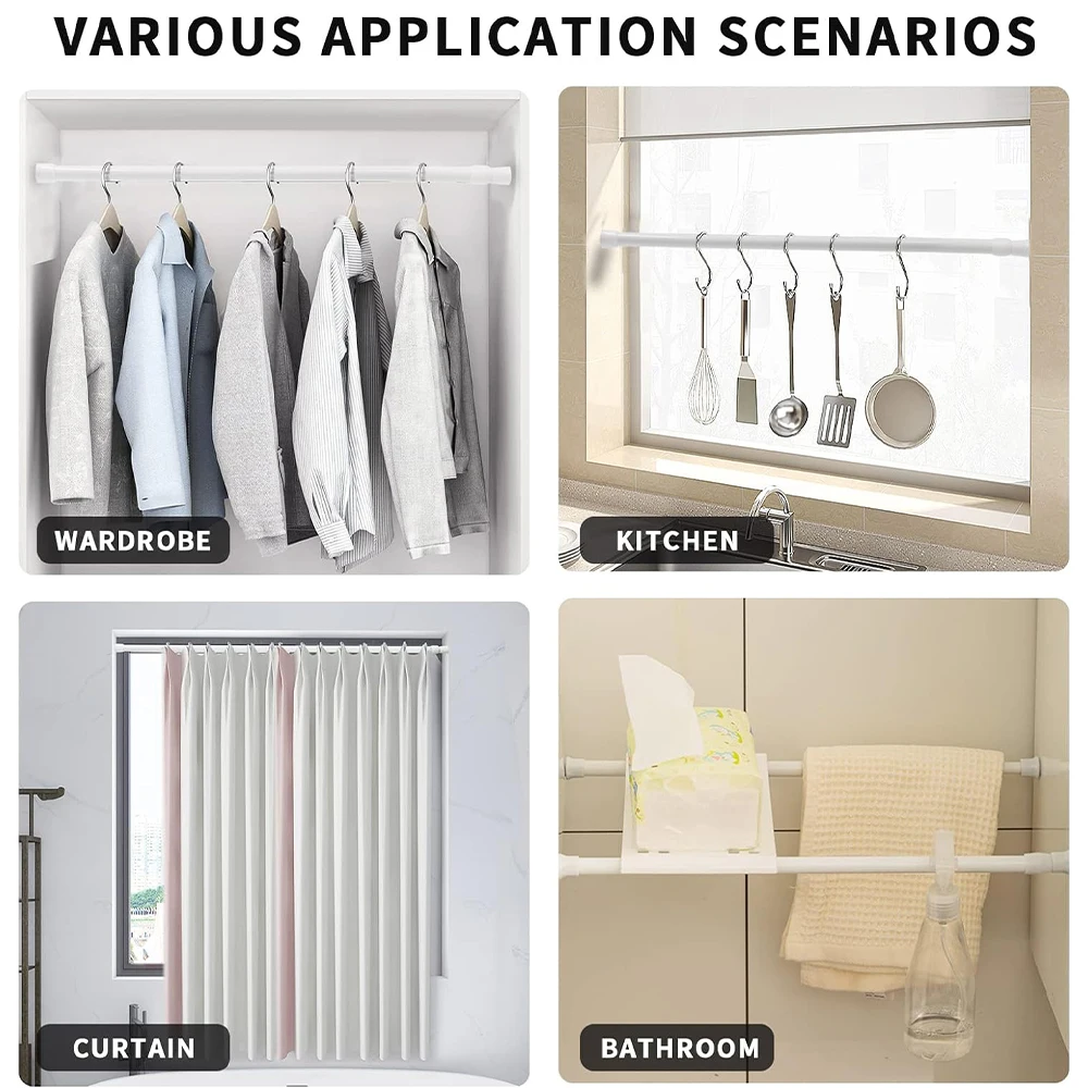 40-280cm Adjustable Curtain Rod Spring Loaded Extendable Telescopic Poles for Bathroom Bar Shower No Drilling Hanging Rods 40-280cm Adjustable Curtain Rod Spring Loaded Extendable Telescopic Poles for Bathroom Bar Shower No Drilling Hanging Rods